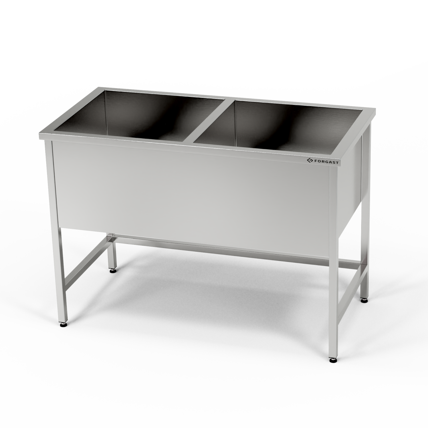 Bazin cu 2 camere din oțel inoxidabil (adâncime. 40 cm) 170x60x85 cm | FORGAST