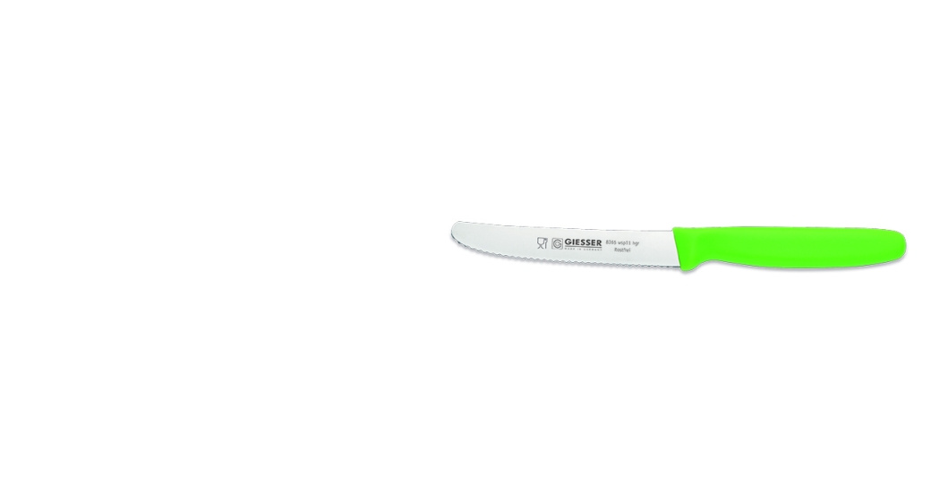 Cuțit universal cu margine zimțată - 11 cm, verde deschis | GIESSER MESSER 8365 wsp 11 hgr