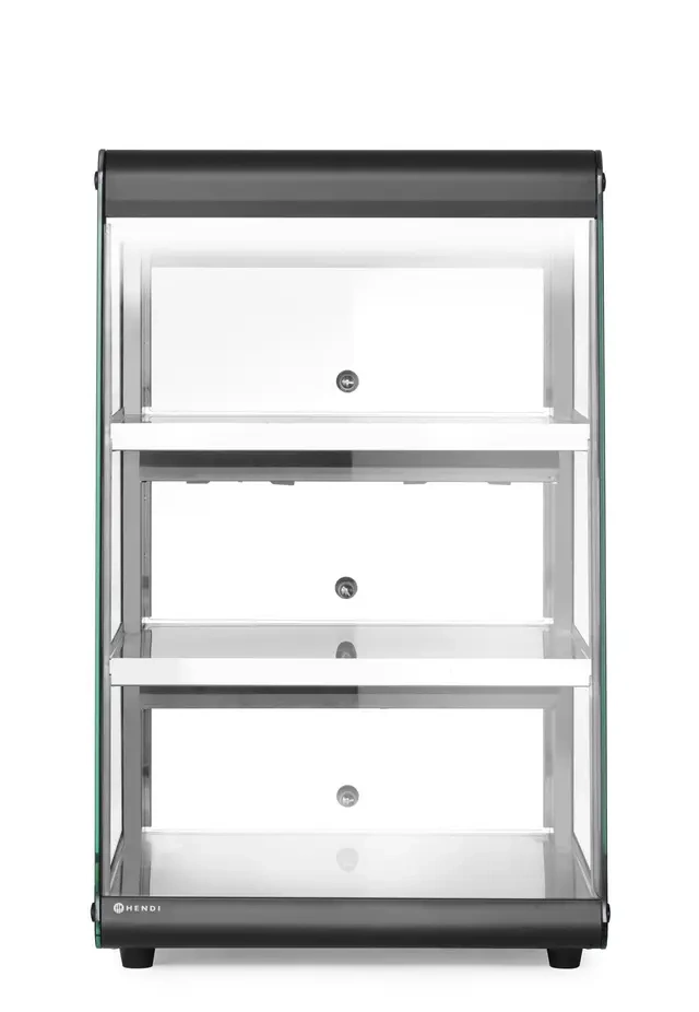 Vitrină încălzită mobilă, neagră, 230V/500 W, 120 l | HENDI 273760