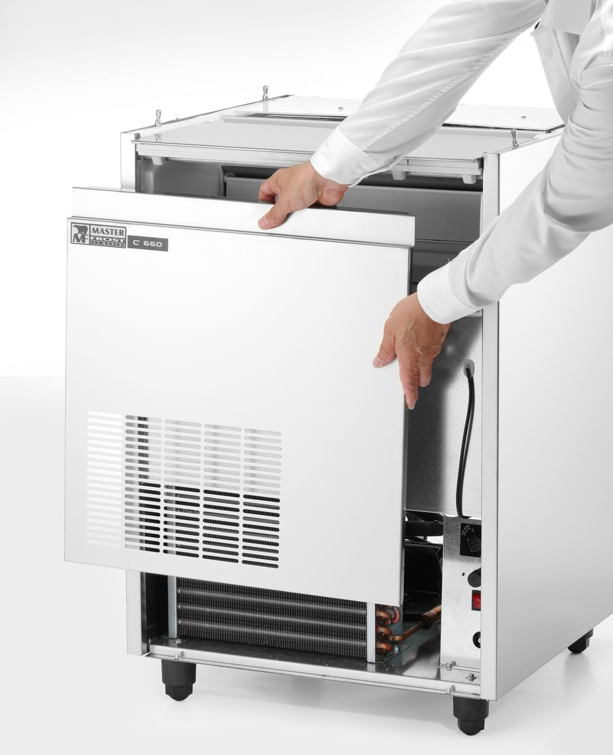 Mașină de cuburi de gheață (capacitate 65 kg/zi) | HENDI C-660