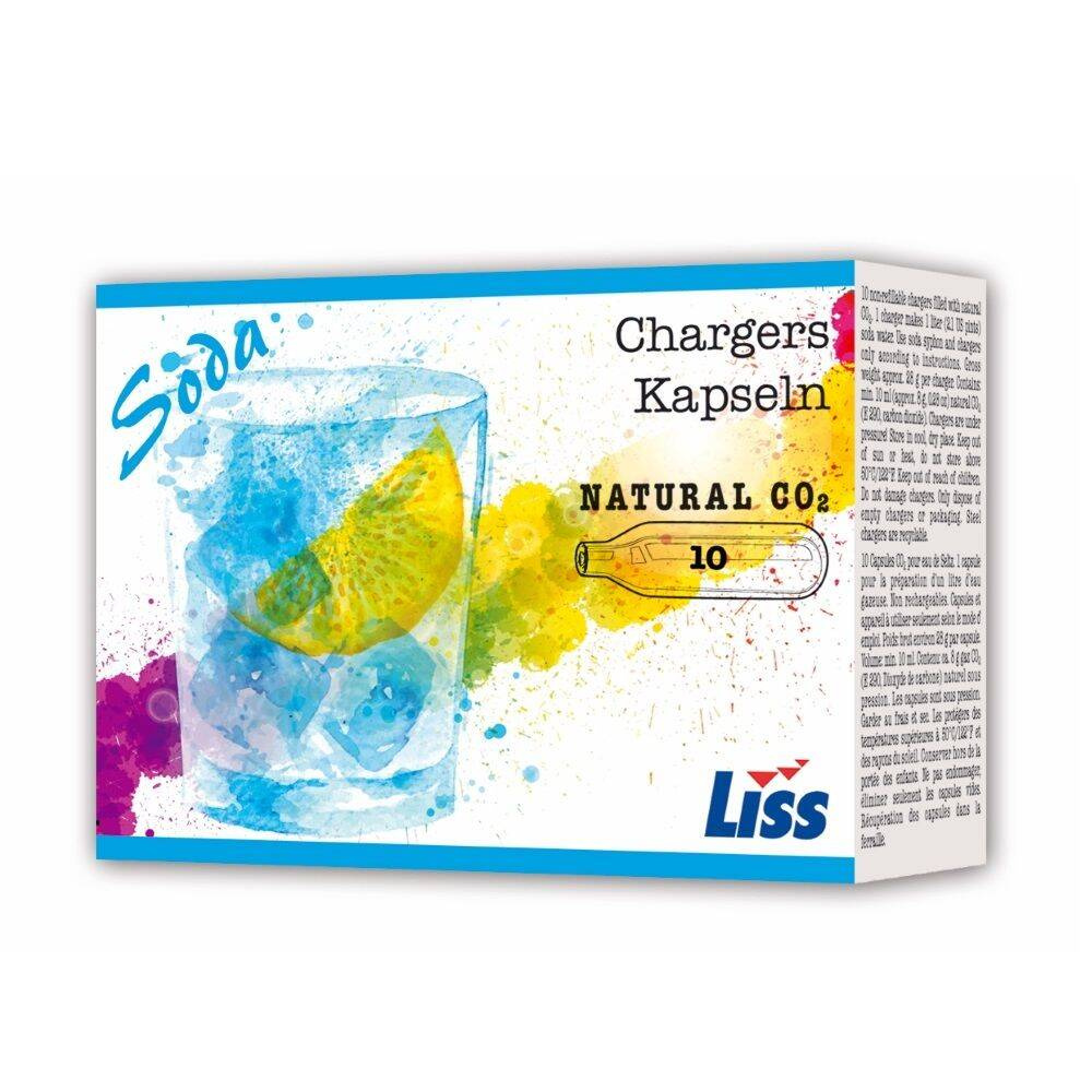 Cartușe pentru sifon de apă carbogazoasă (10 buc.) | LISS 8g CO2x10