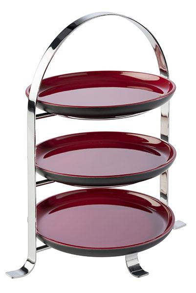 Suport pentru servire cu 3 farfurii, oțel inoxidabil, 22.5x16.6x25.5 cm | APS 33216