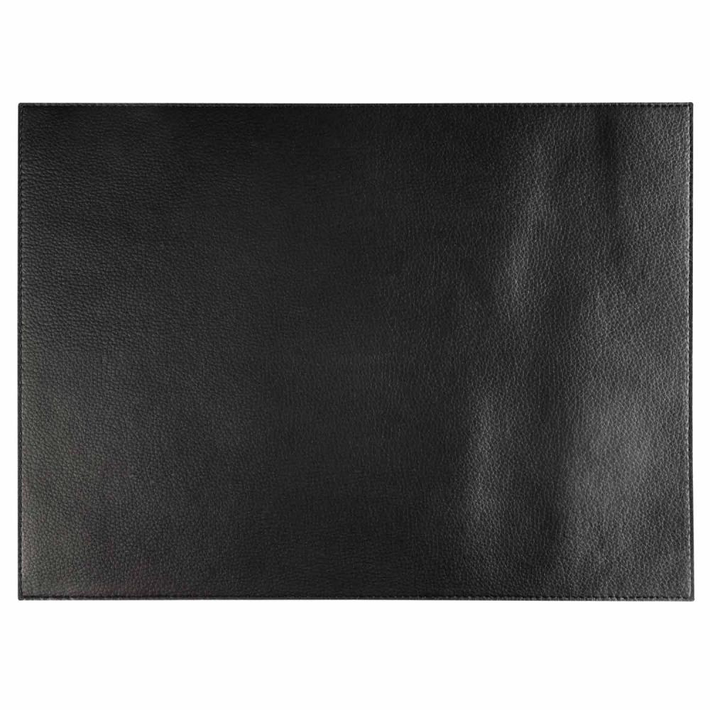Suport de masă VELLURA, set 6 bucăți, piele ecologică, culoare neagră, 45x32.5x0.1 cm | APS 60046
