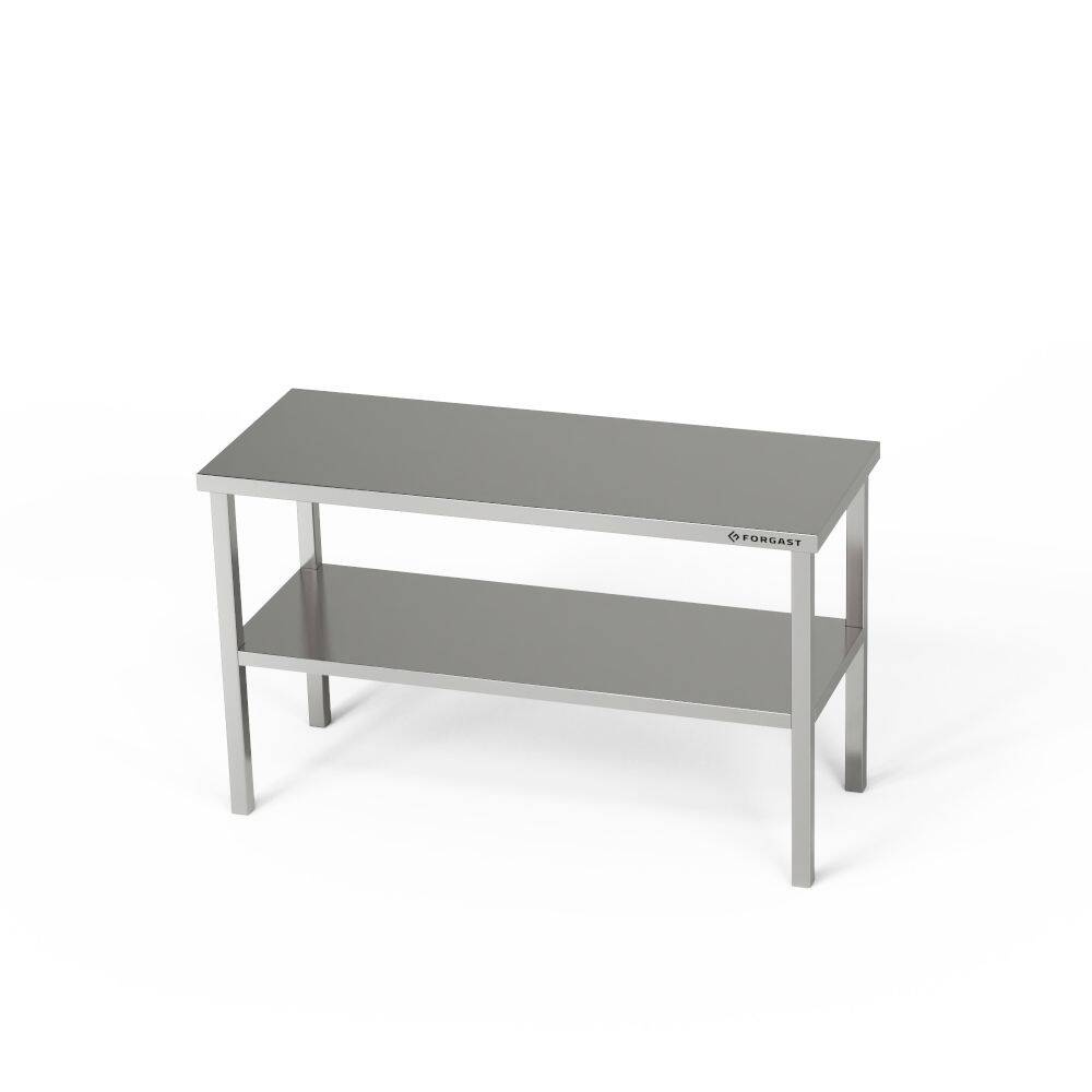 Extensie masă 2 rafturi din oțel inoxidabil 4 picioare 120x30x60 cm | FORGAST