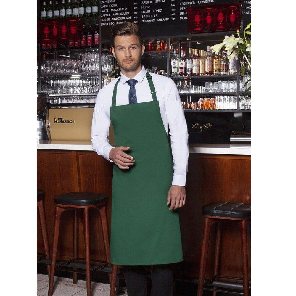 Șorț de bucătar de bază 75 x 90 cm cu cataramă verde pădure | KARLOWSKY BLS 4-32-Stck