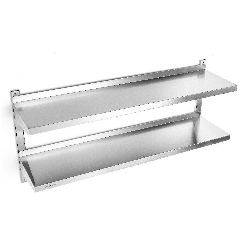 Raft dublu de perete din oțel inoxidabil 120x30x55 cm | FORGAST FG15002