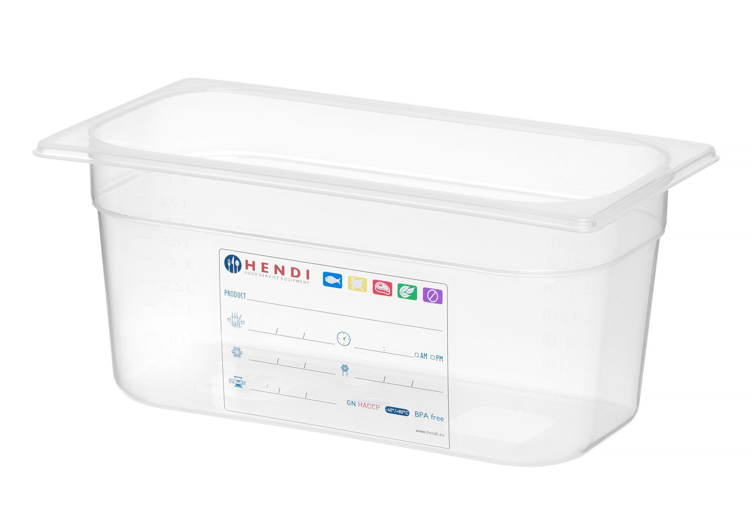 Recipient GN 1/3 adâncime 15 cm din polipropilenă HACCP | HENDI 880265