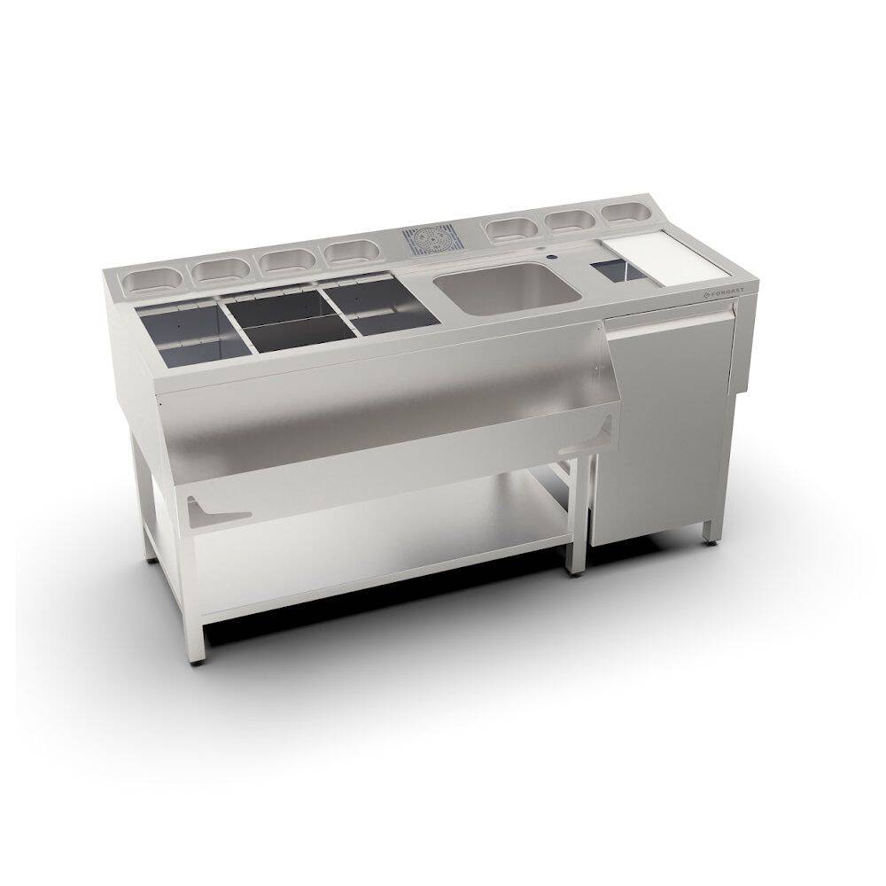 Stație barman 7x GN 1/9 cu pulverizator | FORGAST FG15411