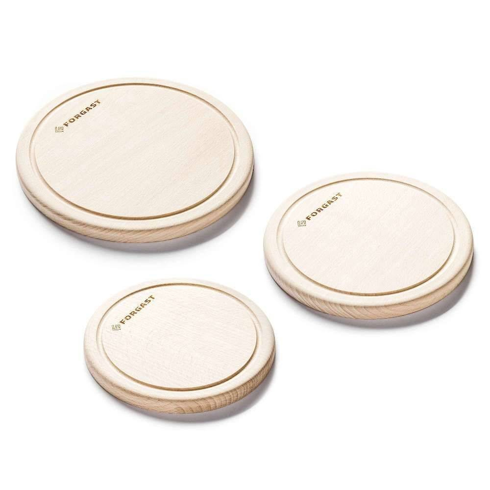 Placă rotundă din lemn cu șanț 25 cm | FORGAST FG12648