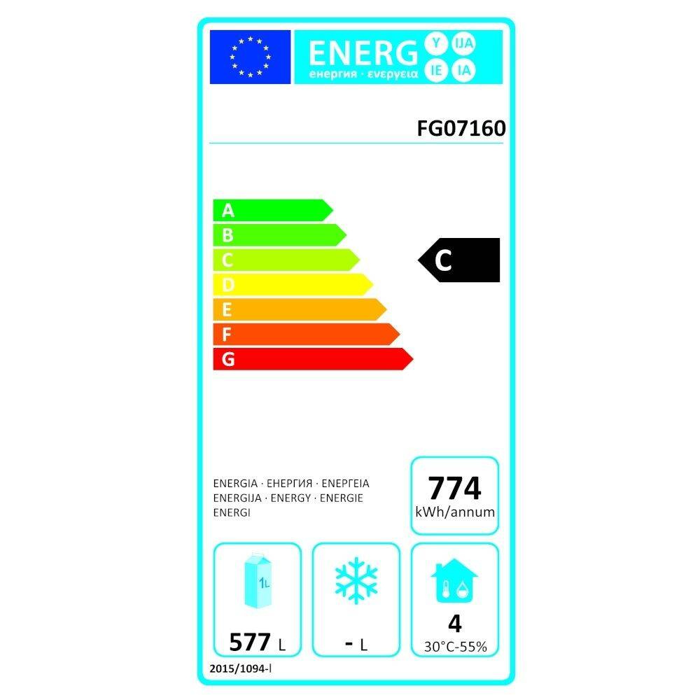 Dulap frigorific cu 1 ușă, 580 l, din oțel inoxidabil | FORGAST FG07160