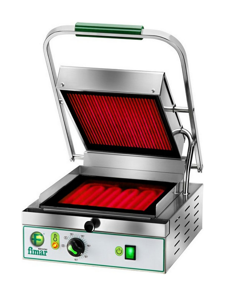 Grătar cu contact unic cu plăci ceramice, cu nervuri netede | FIMAR PV27LR
