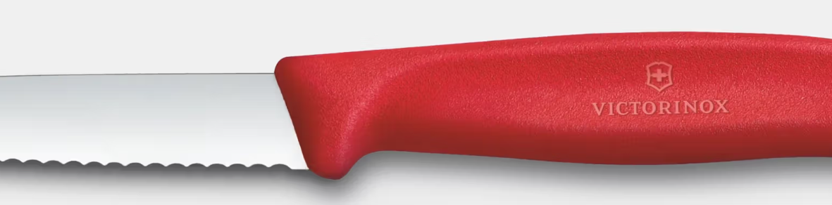 Swiss Classic cuțit zimțat pentru legume și fructe portocaliu lung. lame 11 cm | VICTORINOX 6.7836.L119