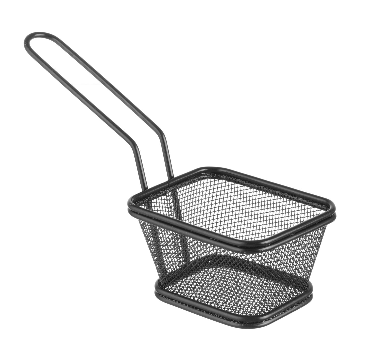 Coș miniatural pentru gustări prăjite negru 10,5x9 cm | HENDI 425671