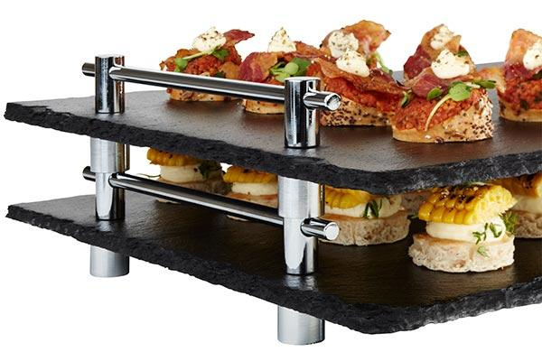 Placă HOCHSTAPLER, din ardezie, cu mânere, GN 1/1, 53x32.5x6 cm | APS 966