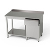 Masă de lucru din oțel inoxidabil cu dulap, sertar și raft 210x60x85 cm | FORGAST
