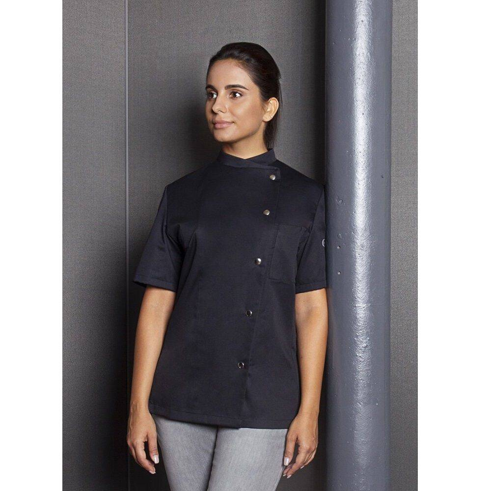 Bluză de bucătar pentru femei Greta negru | KARLOWSKY JF 4-1