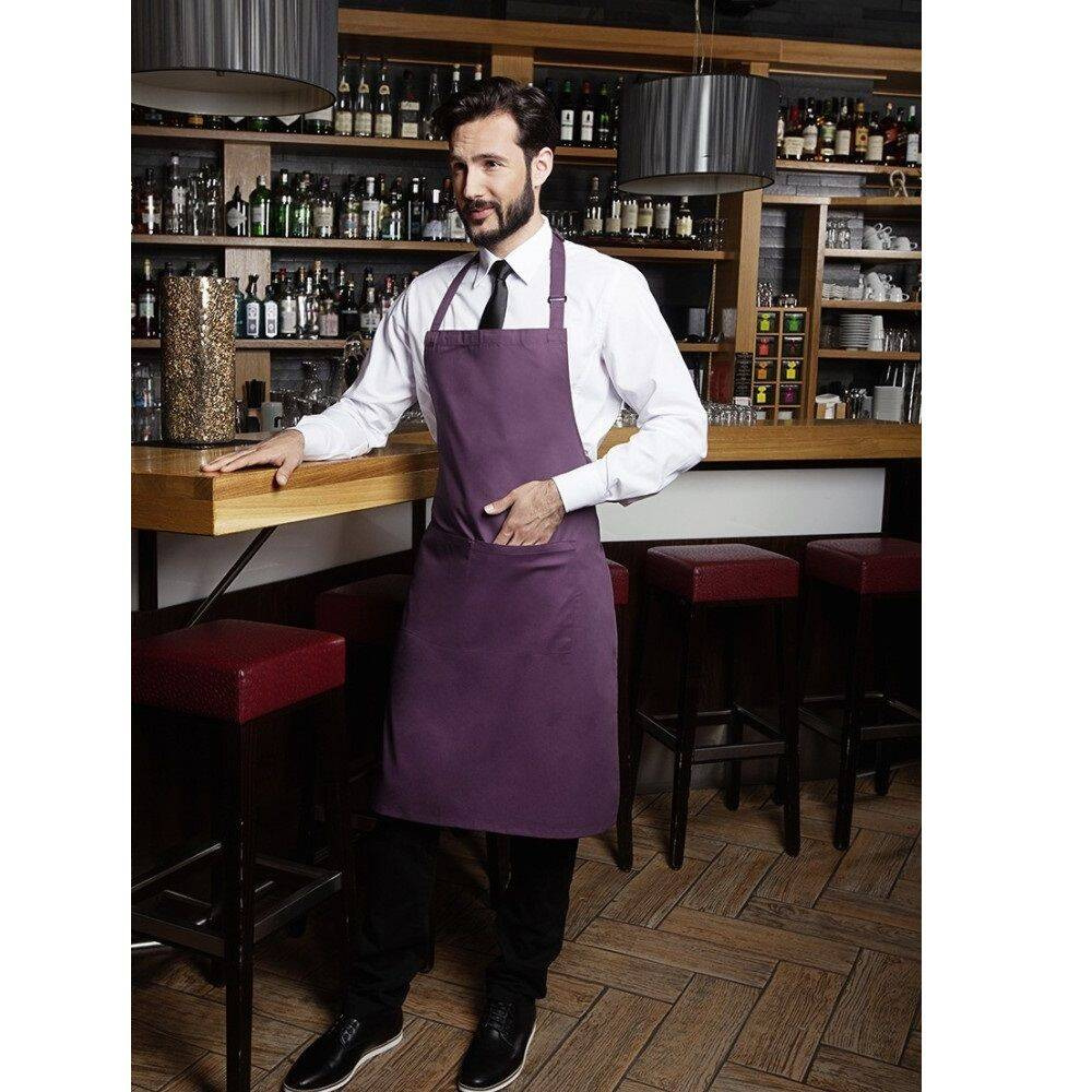 Șorț de bucătar Basic 75 x 90 cm cu buzunar și cataramă vânătă | KARLOWSKY BLS 5-39-Stck