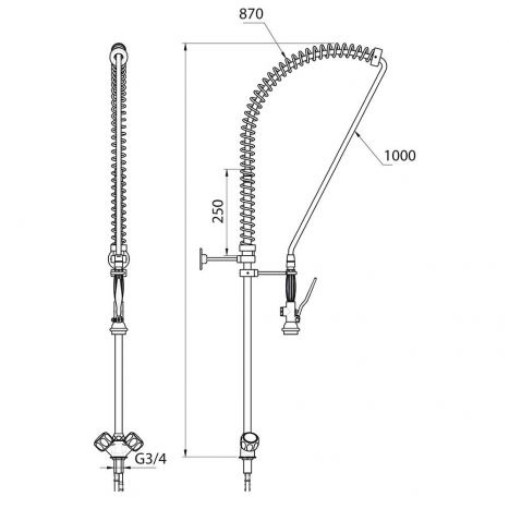 Mixer cu spălător fără gura de scurgere MONOLITH R0101020126