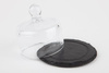 Placă din șist natural cu capac de sticlă, MORRA, diametru 10.5 cm | APS 984