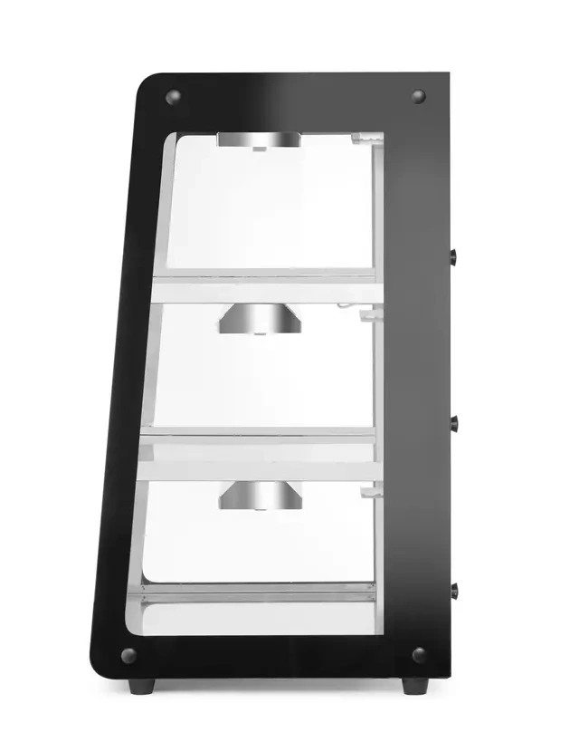 Vitrină încălzită mobilă, neagră, 230V/500 W, 120 l | HENDI 273760