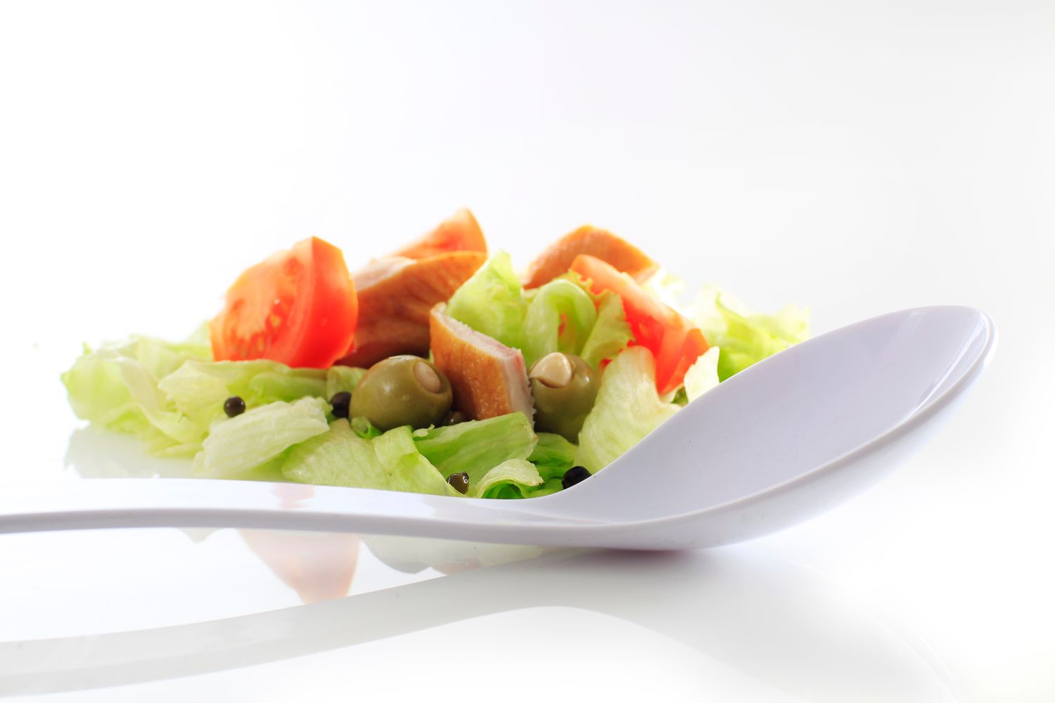 Lingură pentru salată din plastic albă | HENDI 564400