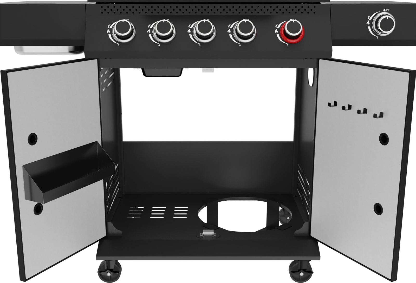 Grătar pe gaz 5+1 19kW negru | YATO YG-20031