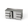 Masă de lucru din oțel inoxidabil cu dulap și 2 blocuri de 3 sertare 200x60x85 cm | FORGAST