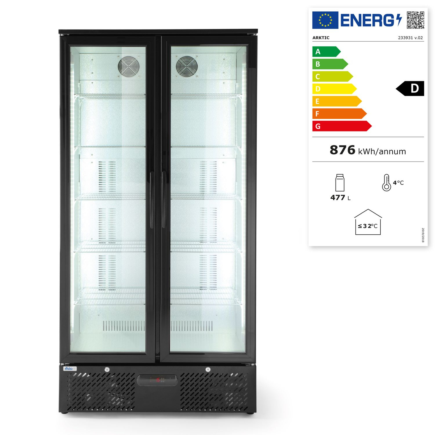 Bar de băuturi frigider 2 uși 458 L | ARKTIC 233931