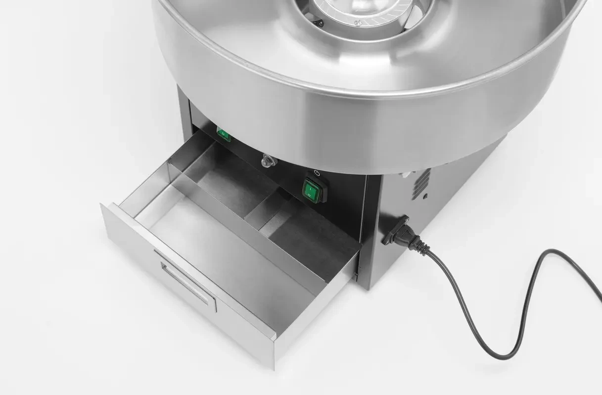 Mașină de vată de zahăr fără capac, culoare neagră, 220-240V/1130W, 52x52x(Î)50.3 cm | HENDI 282816