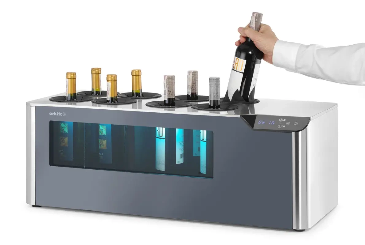 Răcitor de vinuri CELLAR pentru 8 sticle, reglabil, cu două zone | ARKTIC 237380