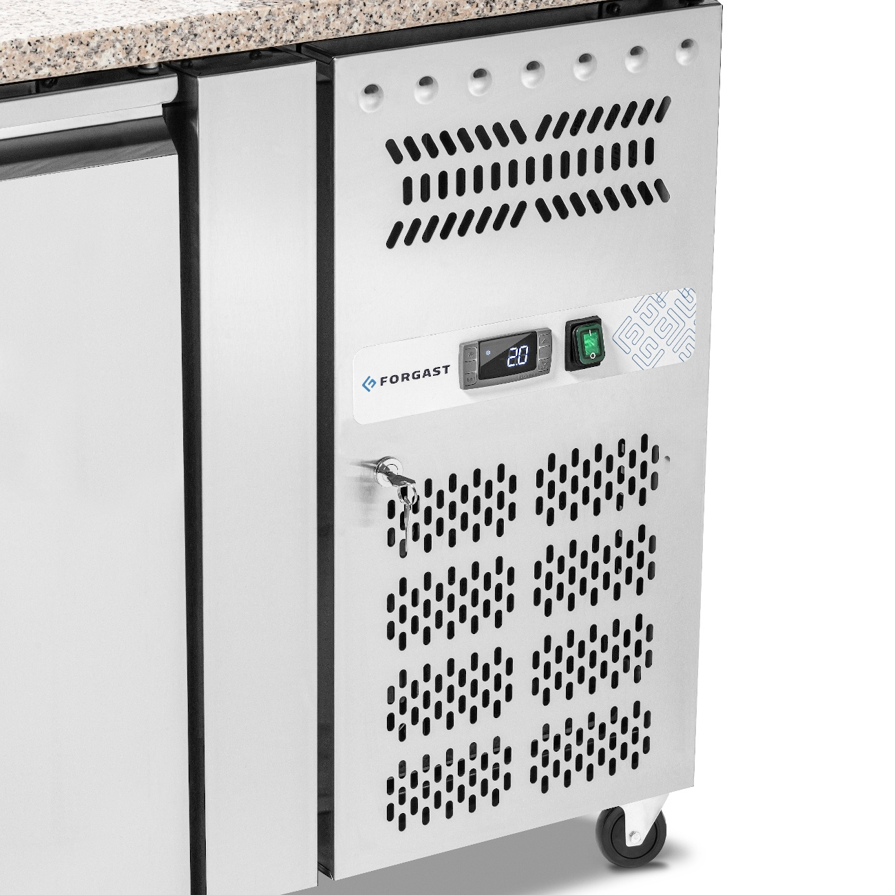 Masă frigorifică pentru pizza cu 2 uși și sertare 428 l | FORGAST FG07204