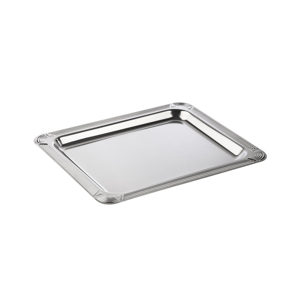 Tavă PROFI LINE, lustruită, cu margine decorativă, din oțel inoxidabil, 32.5x26.5x1.2 cm | APS 12000