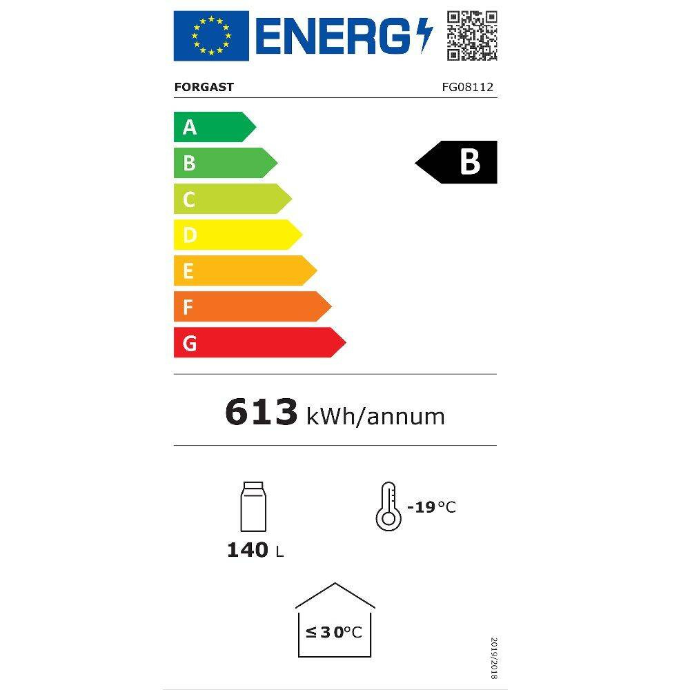 Dulap congelator 140 l sub blat, cu 1 ușă, din oțel inoxidabil | FORGAST FG08112