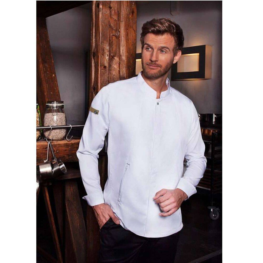 Bluză albă de bucătar pentru bărbați Green-Generation | KARLOWSKY JM 35-3