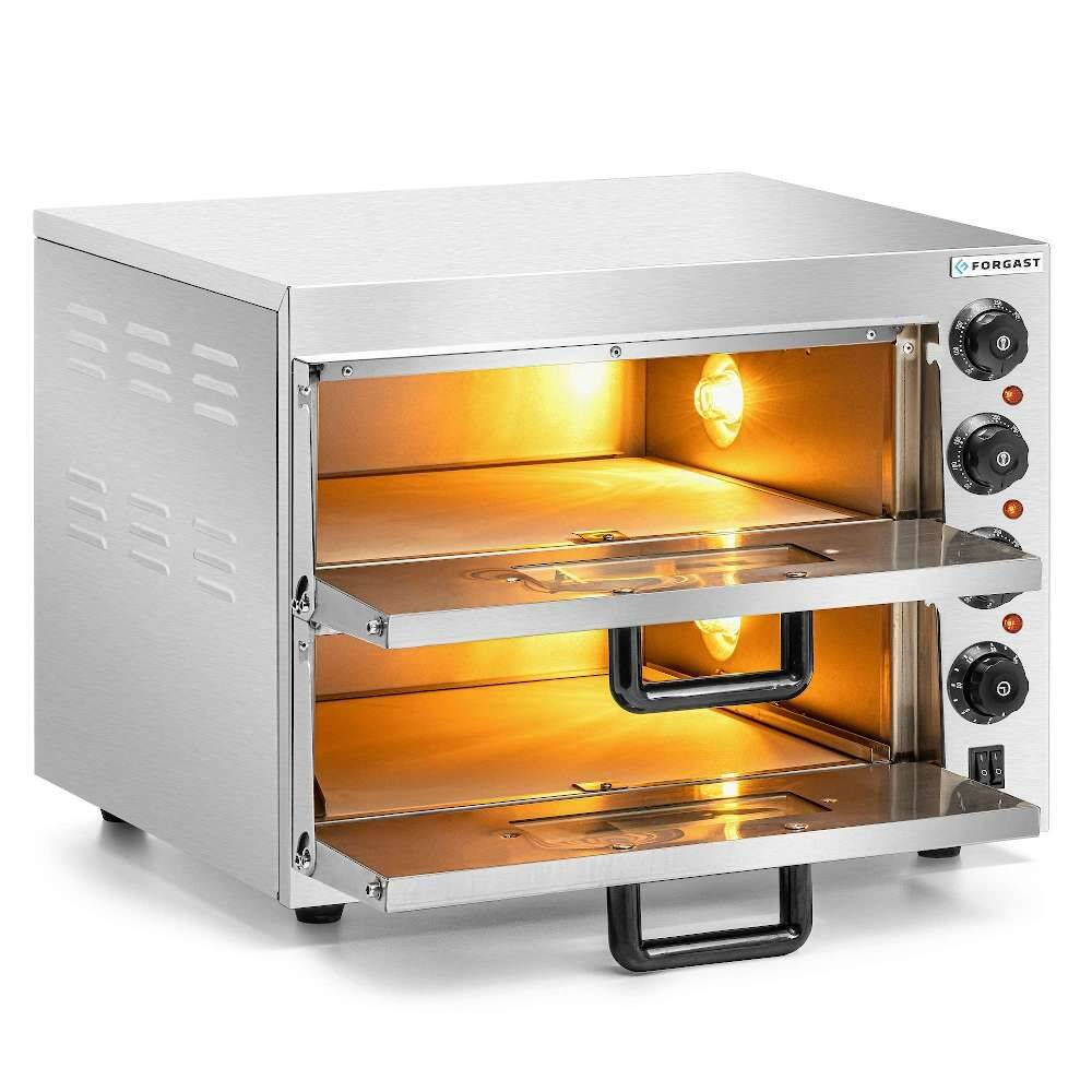 Cuptor pentru pizza cu 2 camere, 2x40 cm, 3 kW, 230 V | FORGAST FG09553