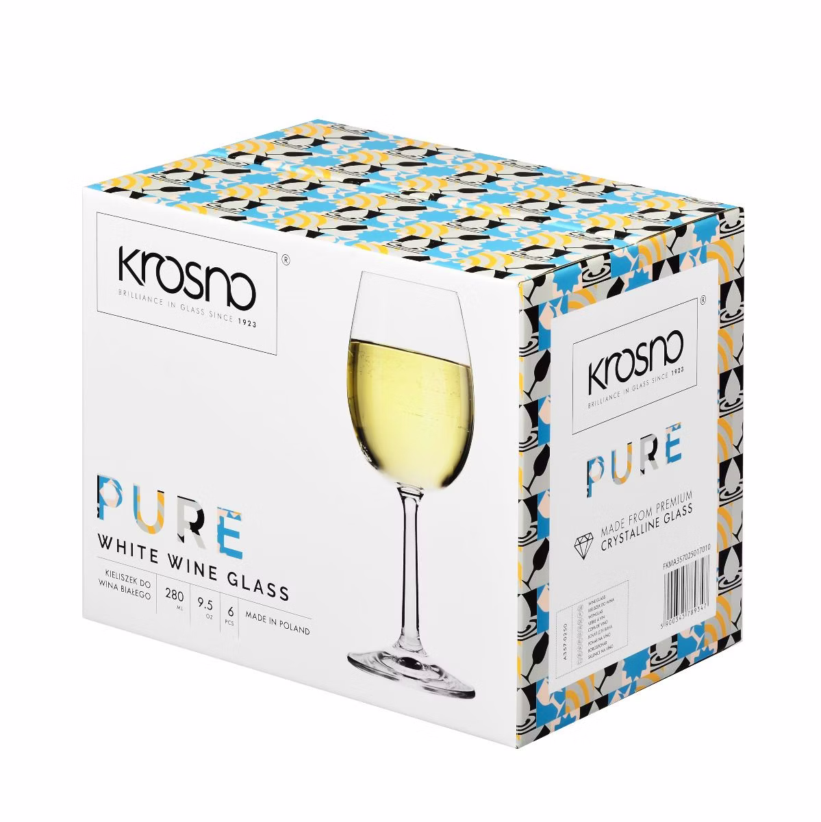 Pahare pentru vin alb Pure 250 ml - set 6 bucăți | KROSNO FKMA357025017010