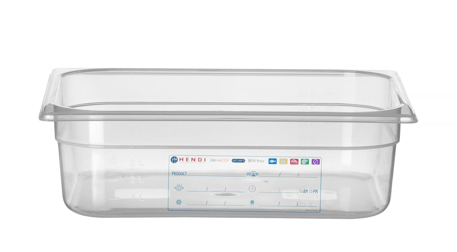 Recipient GN 1/2 adâncime 10 cm din polipropilenă HACCP | HENDI 880173