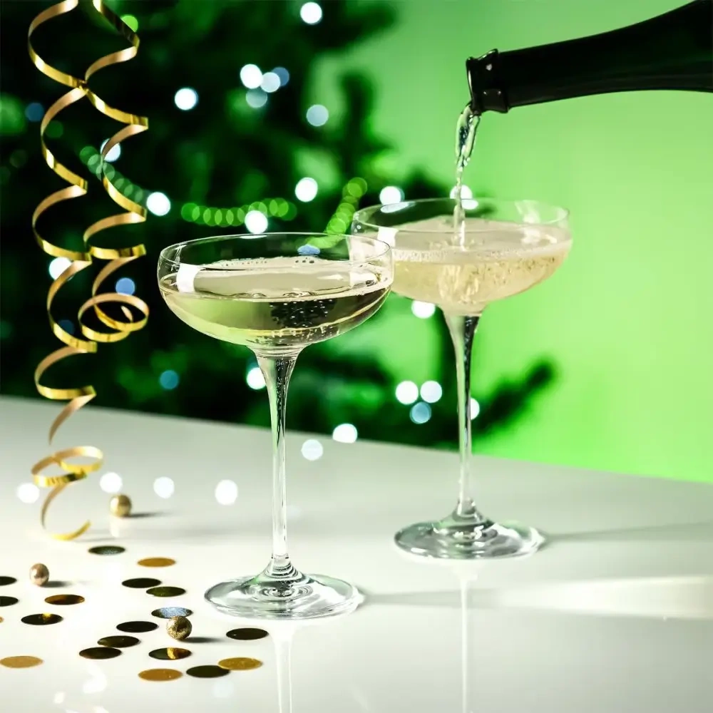 Pahare plate pentru șampanie, Harmony, 280 ml - set 6 bucăți | KROSNO F57B575024002020