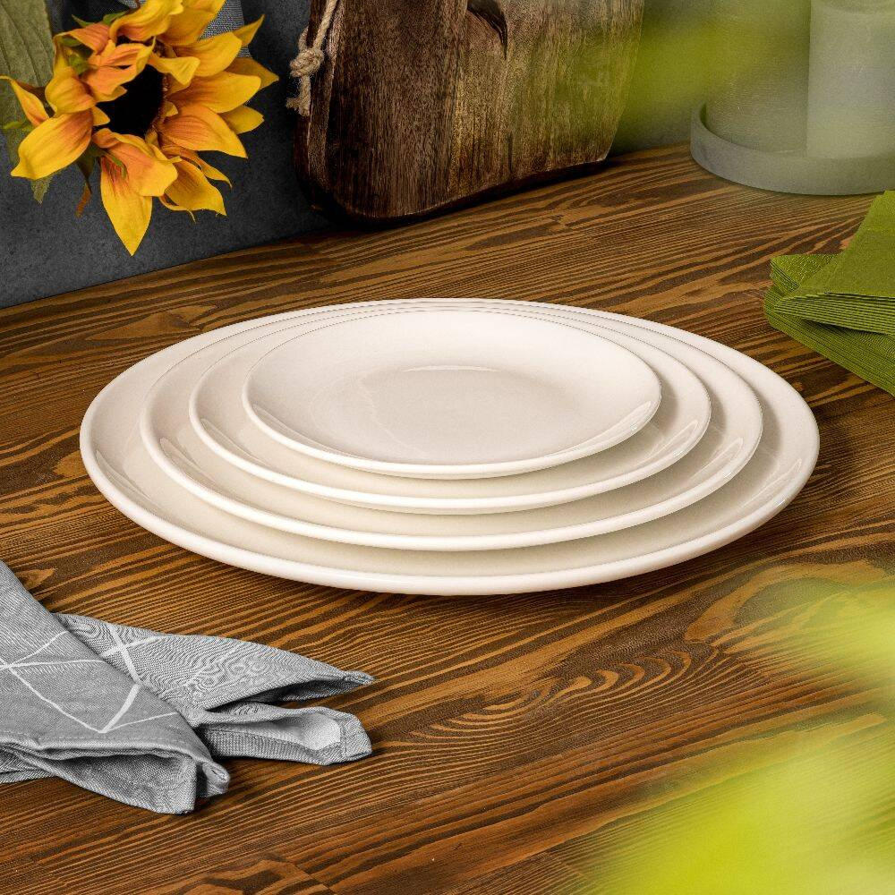 Talerz płytki bez rantu deserowy z porcelany, 20 cm | MODERMO MP033