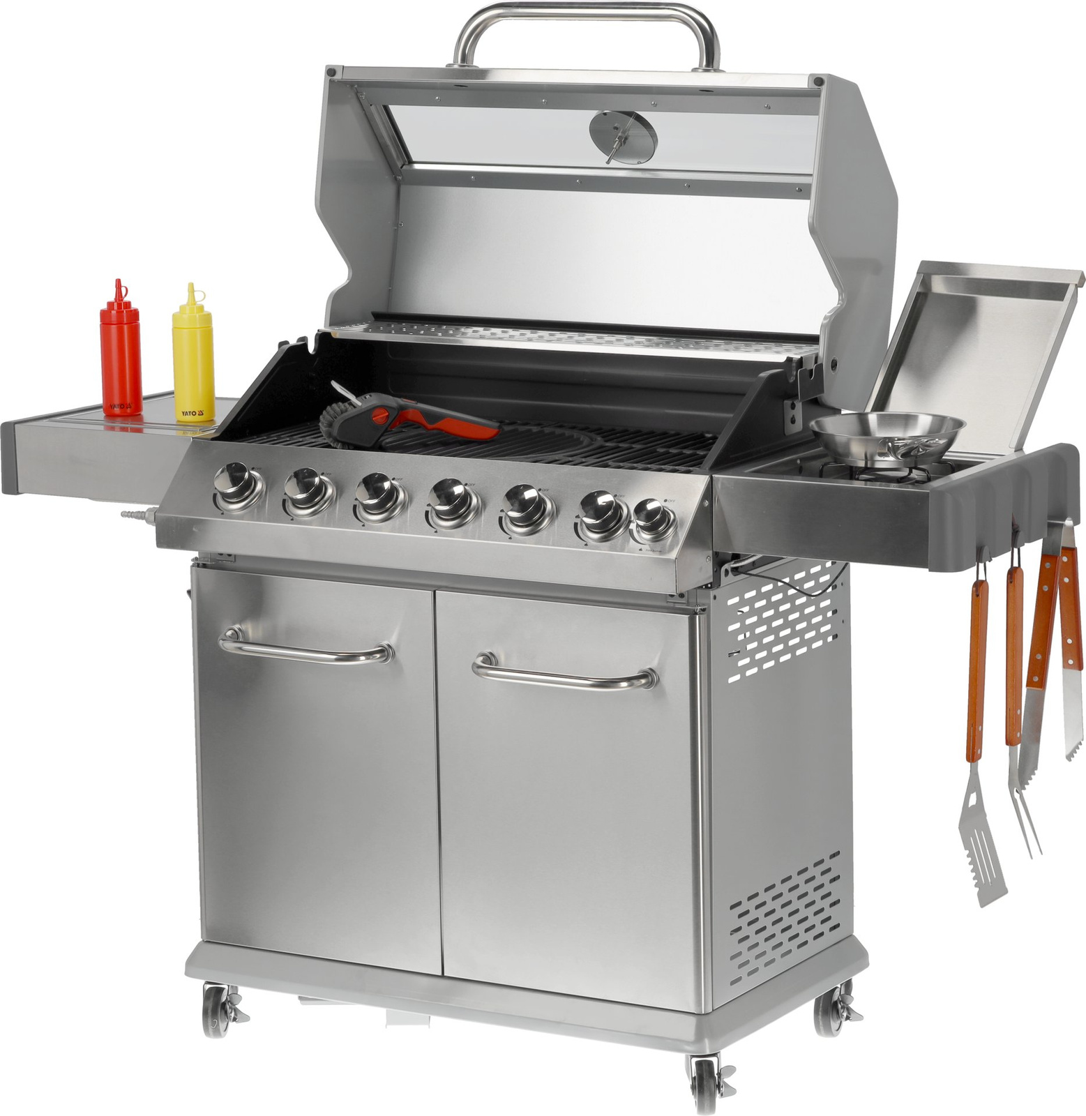 Grătar pe gaz Itami, 7 arzătoare (6+1) | YATO YG-20016