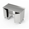 Masă de lucru din oțel inoxidabil cu două dulapuri 160x60x85 cm | FORGAST