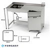 Masă inox cu chiuvetă cu 1 vas și dulap 100x70x85 cm | FORGAST