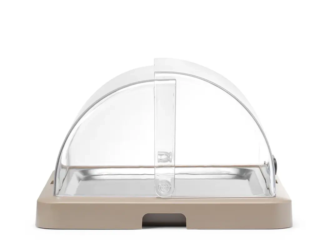 Vitrină frigorifică roll-top Duo UNIQ proiectată de Robert Bronwasser, bej, 46x35x22 cm | HENDI 871942