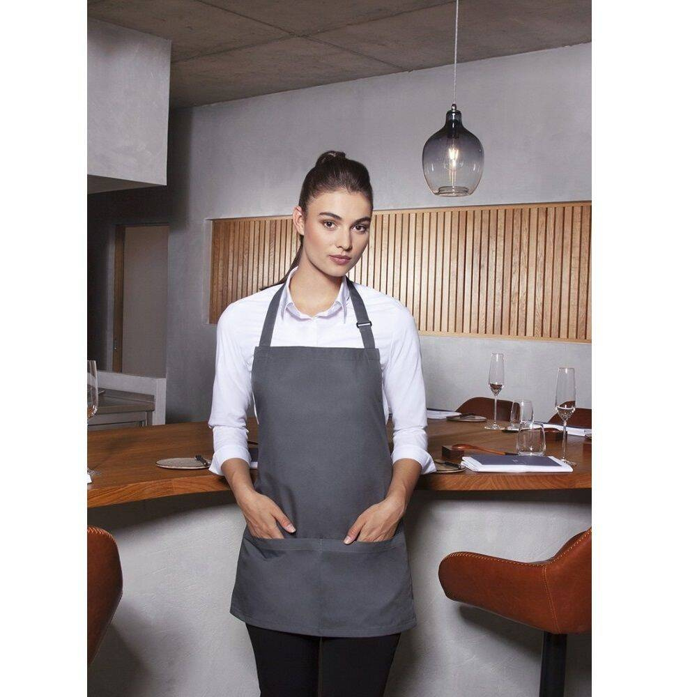 Șorț scurt Basic 75 x 60 cm cu buzunar și cataramă antracit | KARLOWSKY BLS 6-5-buc