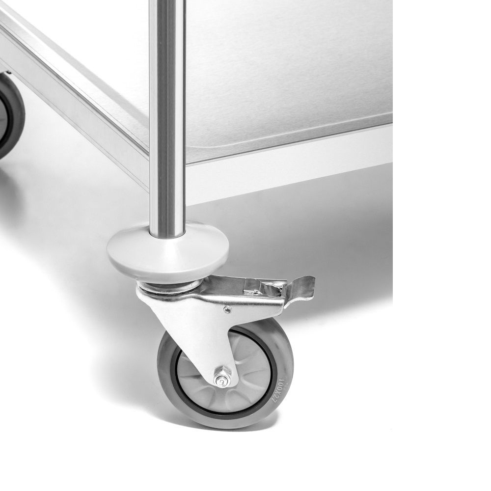 Cărucior pliabil cu 4 rafturi din oțel inoxidabil FORGAST FG01014