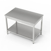 Masă de lucru centrală din oțel inoxidabil cu raft 70x80x85 cm | FORGAST