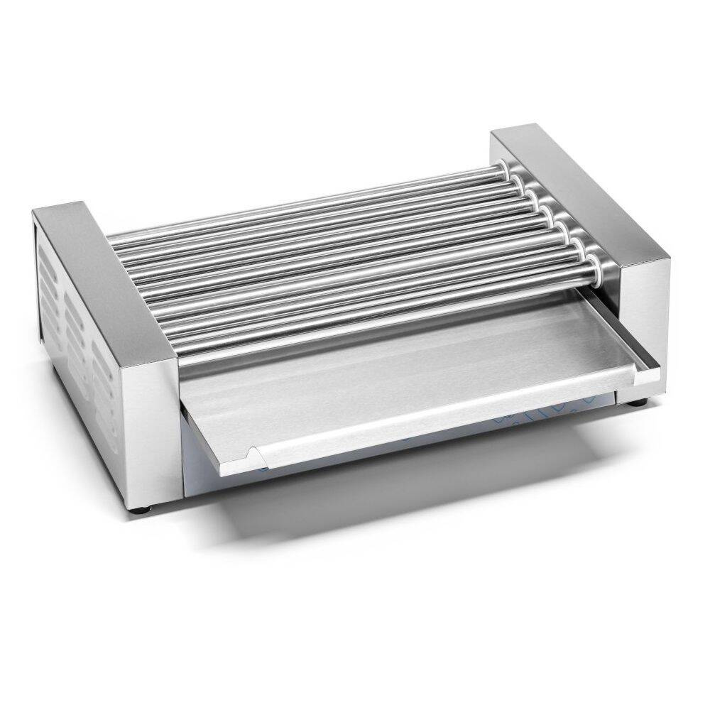 Grătar cu role pentru crenvurști cu protecție din sticlă, 7 role, 1.05 kW, 230 V | FORGAST FG09600