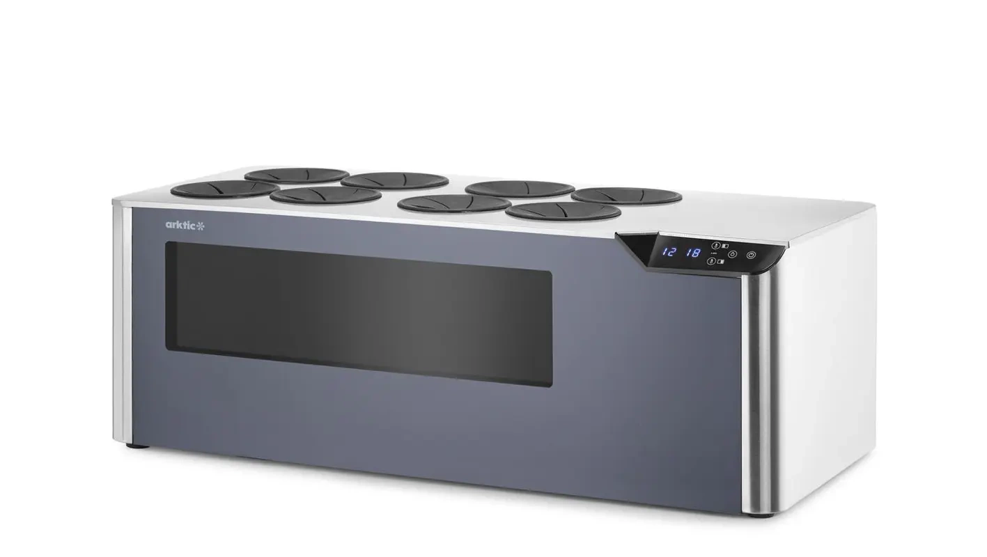 Răcitor de vinuri CELLAR pentru 8 sticle, reglabil, cu două zone | ARKTIC 237380