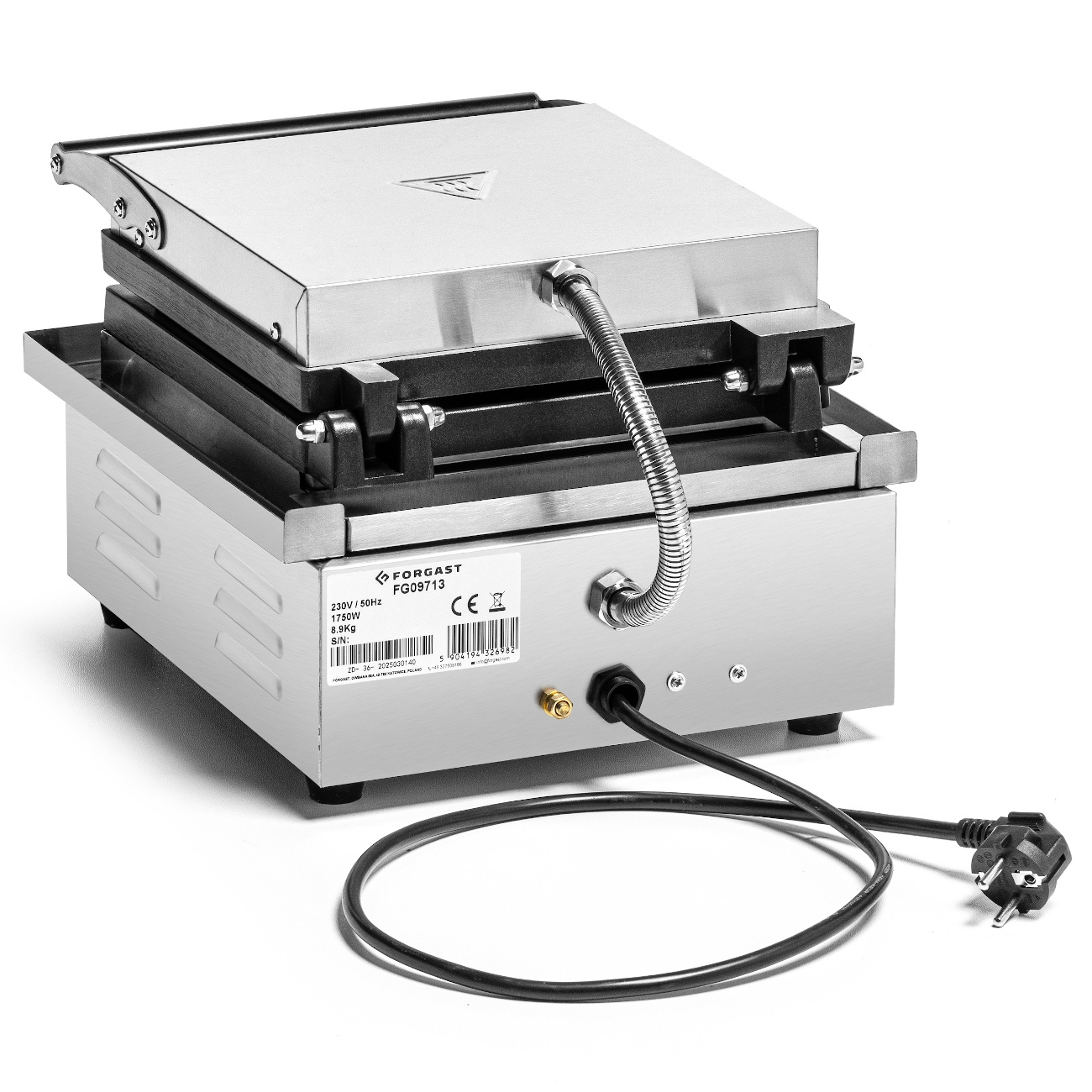 Aparat electric pentru vafe dreptunghiular pentru 2 vafe 4x6, 1,75 kW, 230 V | FORGAST FG09713