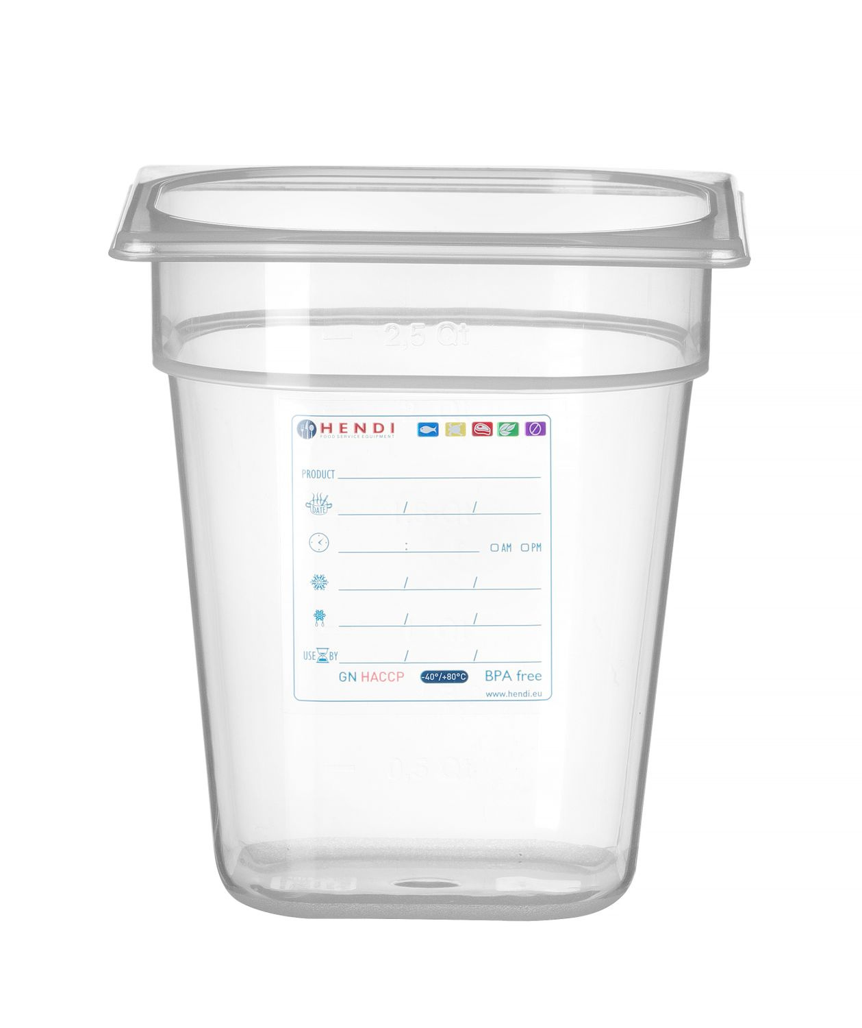 Recipient GN 1/6 adâncime 20 cm din polipropilenă HACCP | HENDI 880456